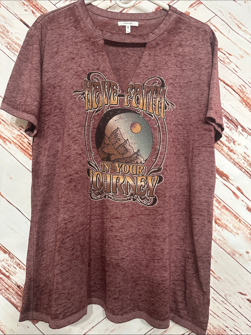 Maurices Dusty Mauve Graphic Short Sleeve Tee - 'Move Faith In Your Journey'